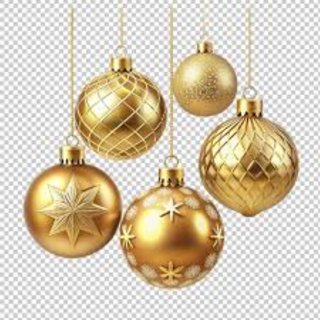 CHRISTMAS ORNAMENTS GOLD 46PCS/SET 